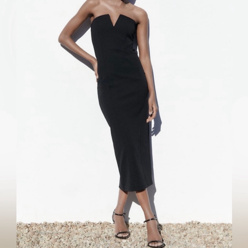 ZARA midi black dress